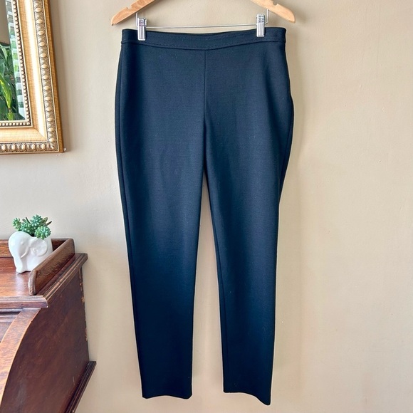 St John Caviar Alexa Milano Knit Ankle Pants Black Vented Ankle Slim Cigarette 6 - Picture 3 of 16